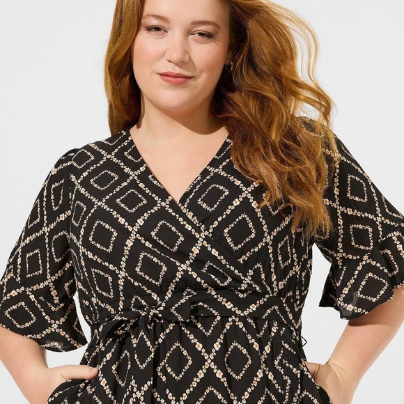 torrid Dresses & Skirts - Torrid - Maxi Georgette Surplice Hi-Low Dress in Floral Black